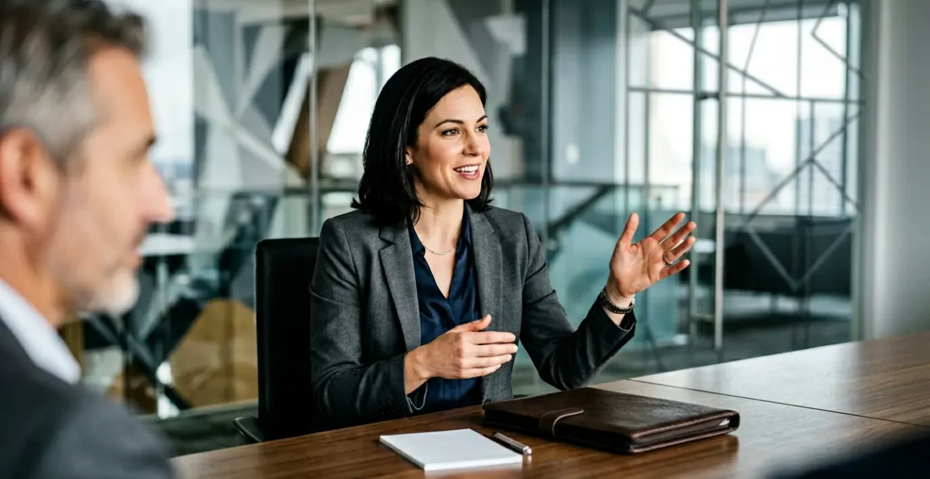 Professional in a modern office setting engaged in a salary negotiation meeting