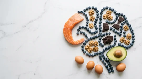 Professional brain foods arranged for peak cognitive performance and mental focus