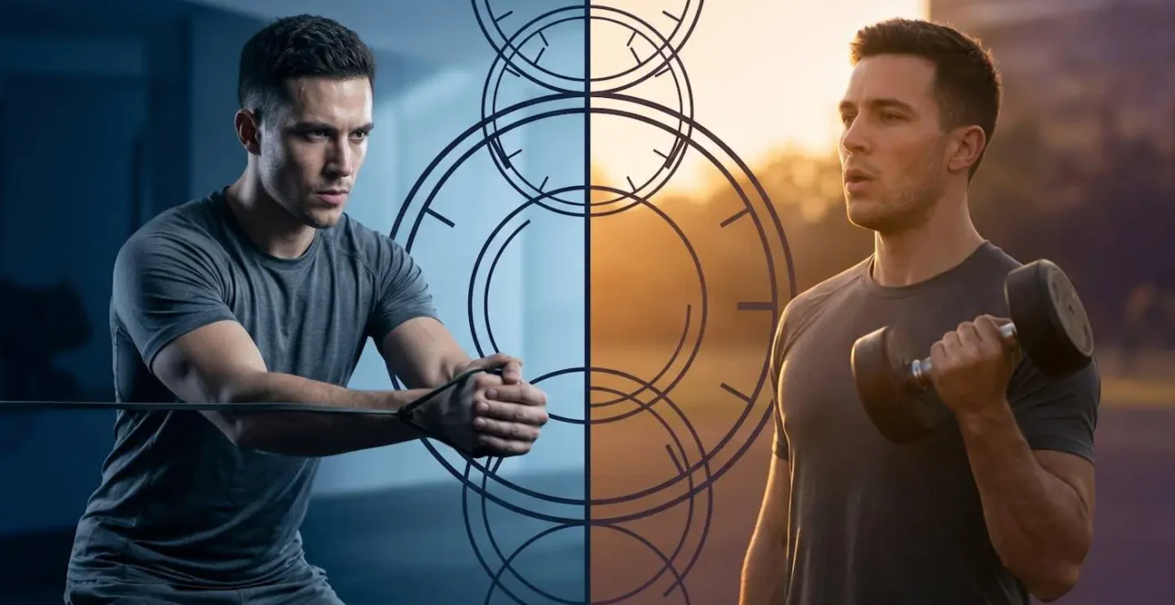 Professional at different workout times showing energy levels