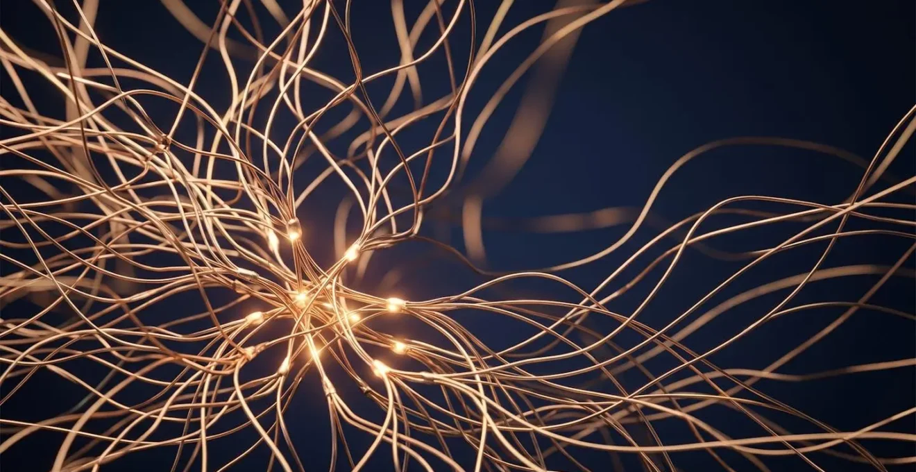Abstract visual representation of neural connections strengthening through repetitive positive practice